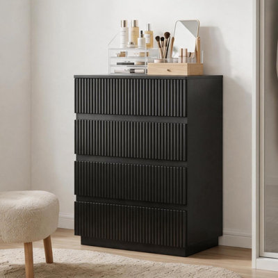Armoire sans tiroir 23,62 pouces cannelée à 4 tiroirs
