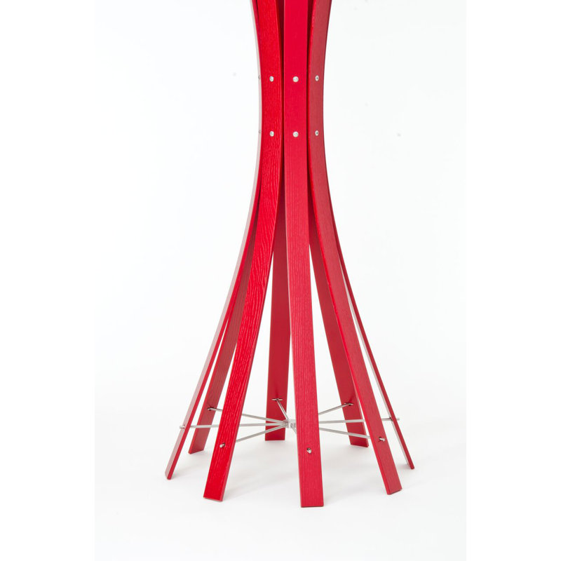 Solid Wood Freestanding Coat Rack, Red