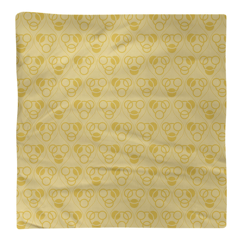 Serviette de table en coton classique Circles Waves, Jaune, H 0,1 po x l 22 po x P 22 po, Croisé en coton