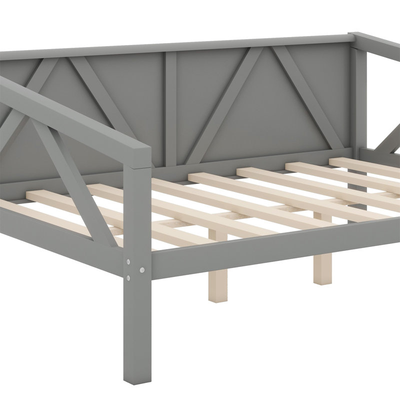 Daybed With Wood Slat Support, Gray