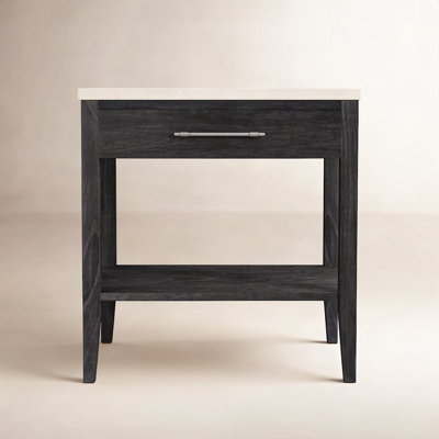 Isa Marble Top 1-Drawer Nightstand