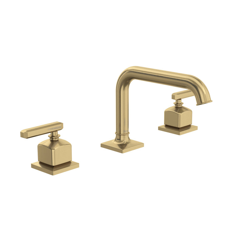 Apothecary Widespread Lavatory Faucet With U-Spout, Antique Gold, Lever