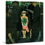 «Subway Girl and Easter Lily» par George Hughes, reproduction d'art sur toile tendue-15881151