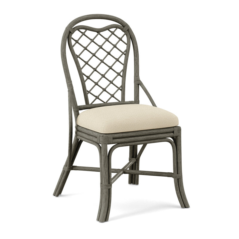 Trellis Back Side Dining Chair, Ivory Crypton Performance; 0886-91, Greystone