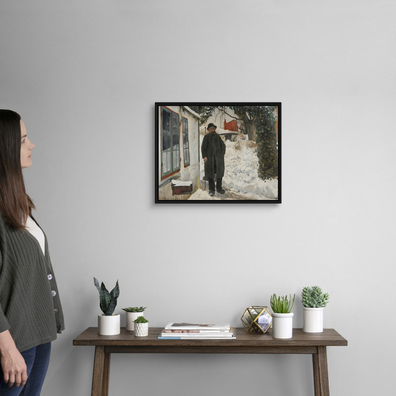 "At the Old House" par Laurits Andersen, reproduction d’art sur toile, H 18 po x l 22 po x P 1,75 po, Cadre noir