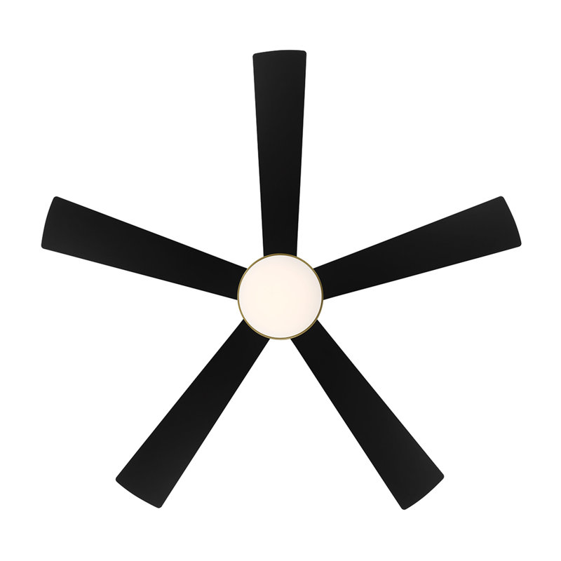 54" Eclipse 5 - Blade LED Smart Standard Ceiling Fan with Remote Control and Light Kit Included, Works With Google Assistant, Amazon Alexa, iOS and Android App