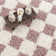 Atiran Checkered Shag Pink Area Rug