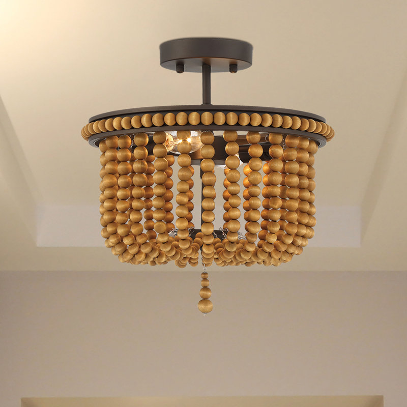 Plafonnier encastré unique à 2 lumières 12,6 po, Bronze huilé