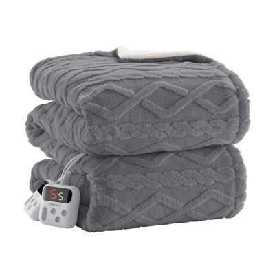 Heated Throw Blanket with 10 Heating Levels and 10 Time Settings