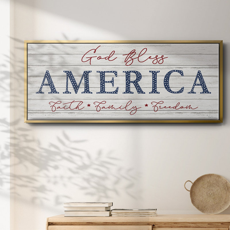«God Bless America», toile encadrée, H 8 po x l 20 po