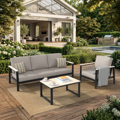 Ensemble de conversation 3 pièces avec coussins Sunbrella® Ulrica