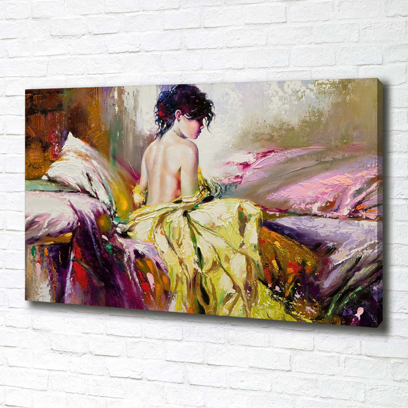 Half-Naked Woman - Print, 70cm H x 100cm W x 2cm D, Canvas