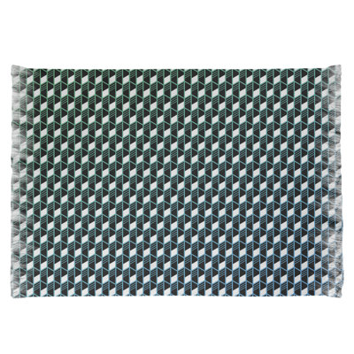Tapis gris/noir à rayures géométriques dégradé Mcguigan