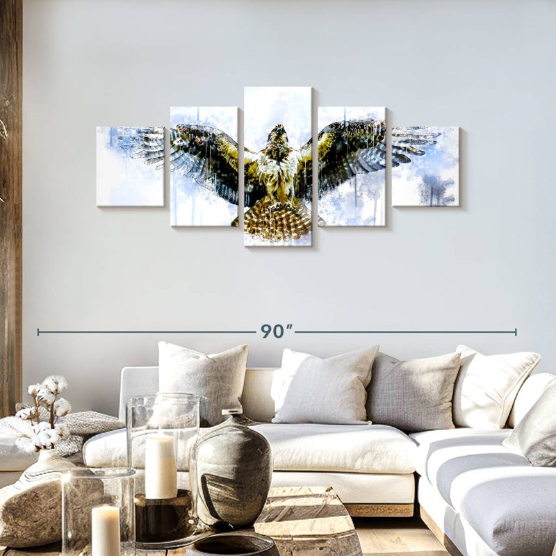 Hawk Flying, 30" H x 68" W
