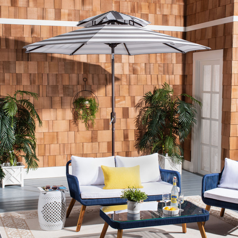Parasol de plage 8,5 pi Torrens, Gris / Blanc