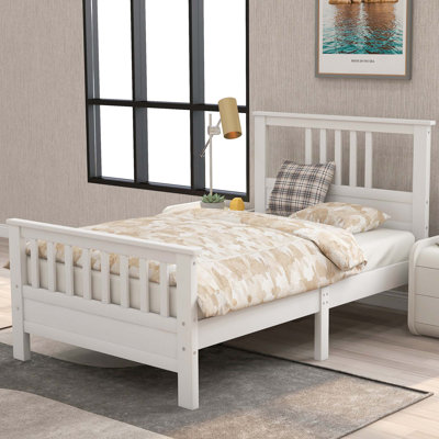 Wood Platform Bed With Headboard And Footboard, Twin
