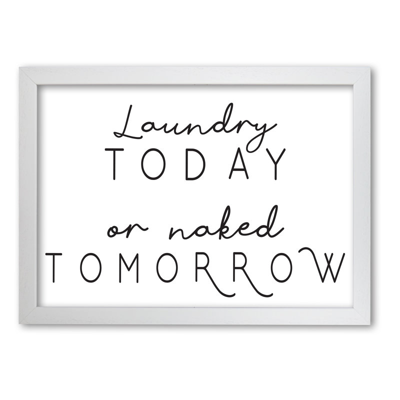 Laundry Today Landscape - Print, 21 cm H x 30 cm W x 5 cm D, White Grain Frame