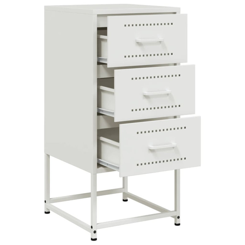 Raddatz 36cm W Steel Bedside Table, White, Set of 2