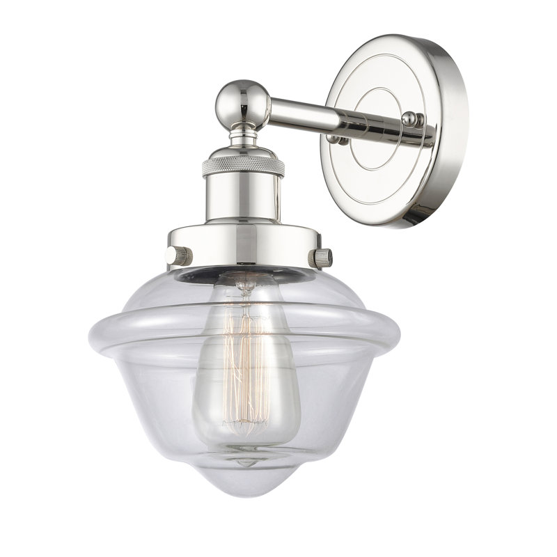 Wimer Armed Sconce, Clear, Polished Nickel