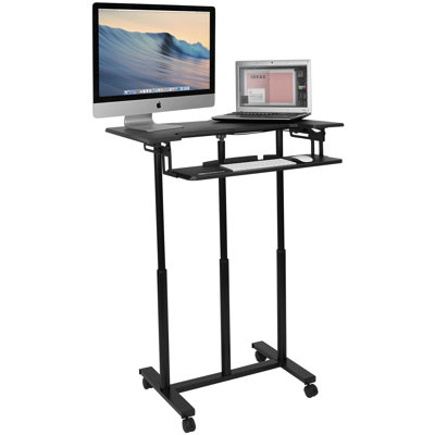 Bureau debout à hauteur ajustable mobile 