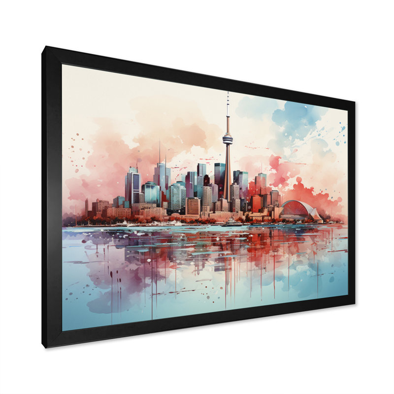 Minimaliste de la ville de Toronto, impression d'art mural de la ville de Toronto, H 34 po x l 44 po x P 1,5 po