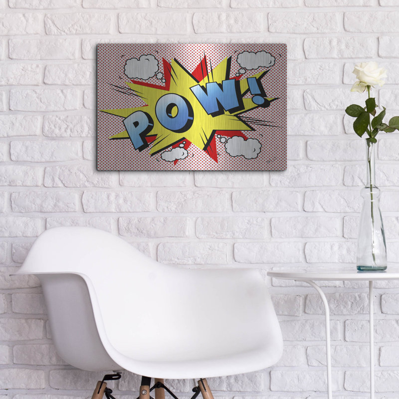 Art mural en métal Winston Porter «Pow 2» par Mark Ashkenazi, H 16 po x l 24 po