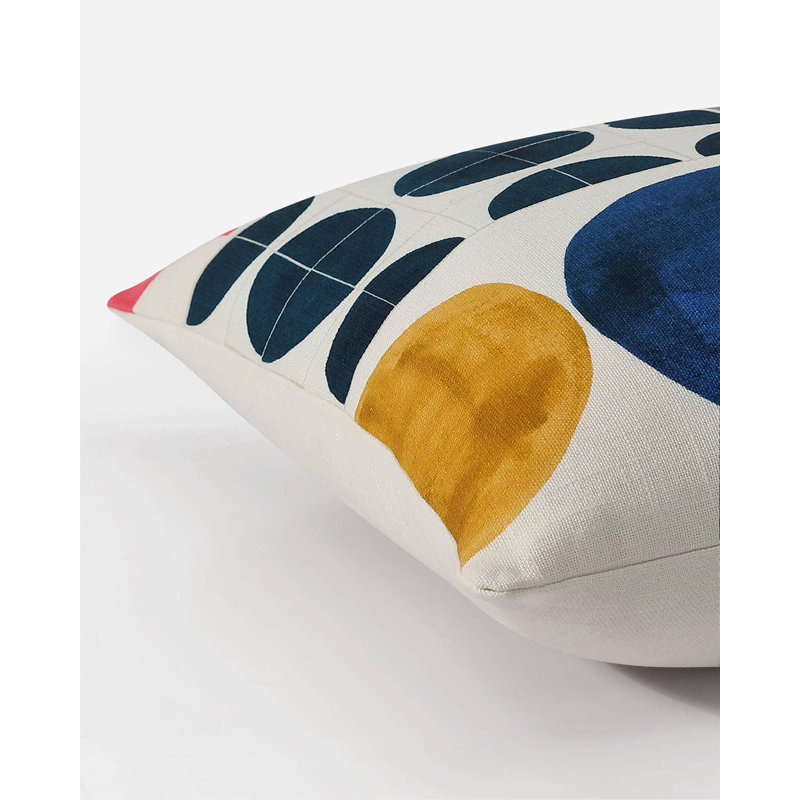 Square Pillow Cover & Insert, Off White Geometric 1