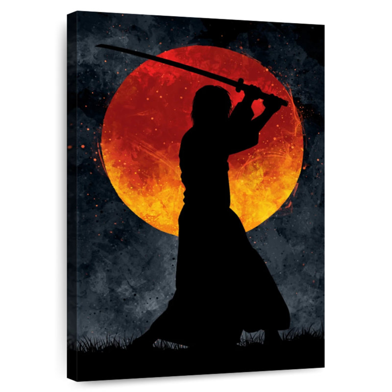 Leisha Samurai Moon Black, 36" H x 24" W