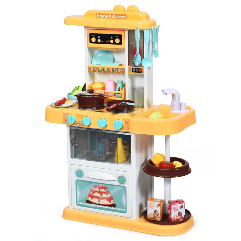 Kids Cooking Kitchen Toy Set, Yellow