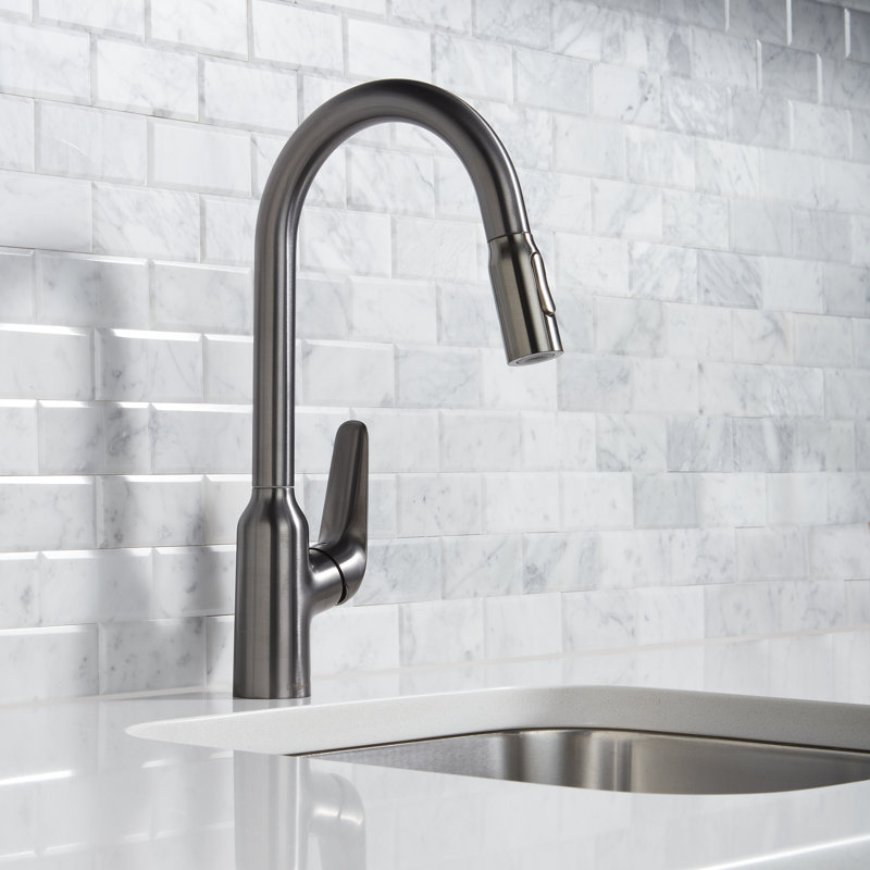 Focus N Prep Kitchen Faucet with 2-Spray Pull-Down, 1.75 GPM, Brushed Black Chrome