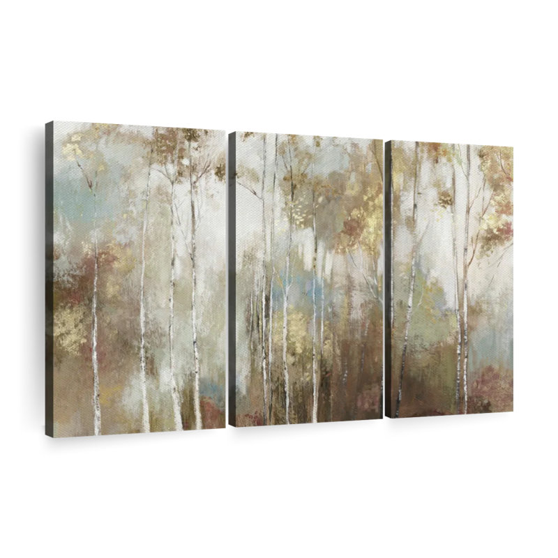 «Fine Birch III», 3 pièces sur toile, H 14 po x l 23 po