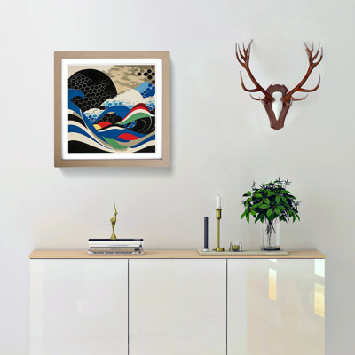 Japanese Wave Suprematism No.3 - Framed Print