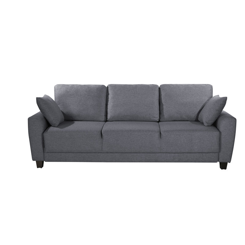 Sealy TruFit Klein Queen Dropback Sofa Sleeper Bed Convertible in Dark Grey with Additional Storage, Grey