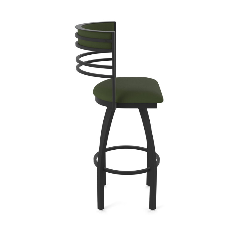 Hunter Swivel Stool, Vinyle - Pin Canter, Black Wrinkle, Tabouret de bar (siège d'une hauteur de 36 po)