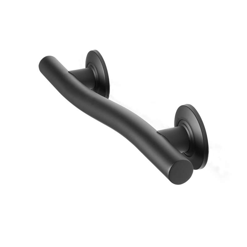 Lifestyle & Wellness Stainless Steel Wave Grab Bar, Matte Black, 5.35" H x 24" W