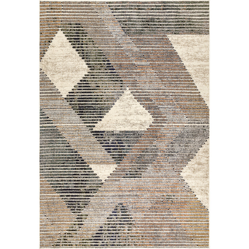 Jacaria Abstract Gray/Beige/Black Area Rug, Rectangle 7'10" x 11'