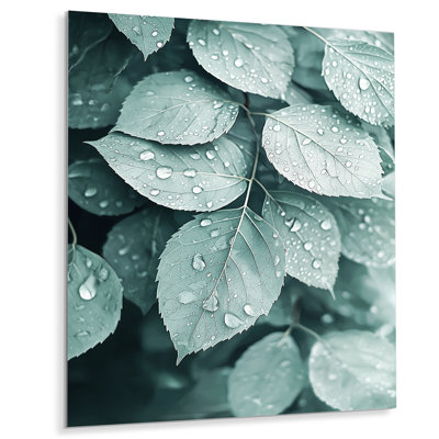 Rainy Day Leaves Collage II - feuilles, art mural en métal, reproduction d'art traditionnelle en métal