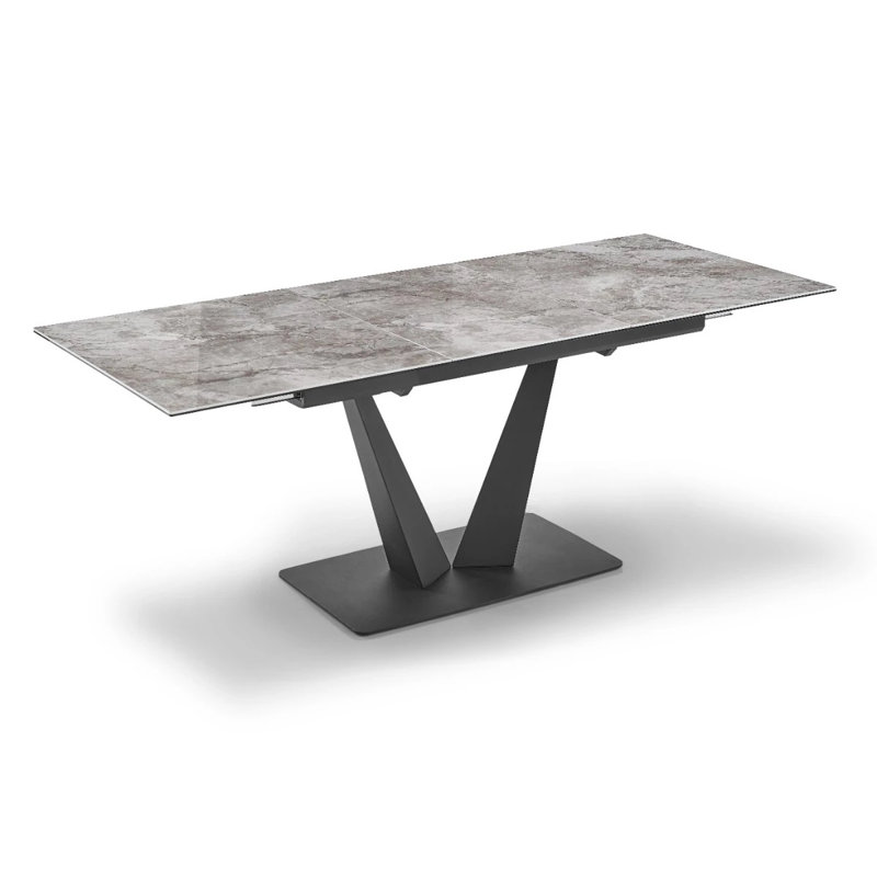 Extendable Metal Base Dining Table