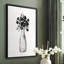 Impression encadrée florale noire et blanche II - bois massif-1173070056-1173070062