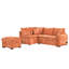 Canapé modulaire convertible orange avec rangement et coussins - Cozy Living Space Espace de rangement en forme de L de 83,39 po, coussins, hublots et sièges fonctionnels-121077265