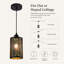 Luminaire suspendu industriel noir et or