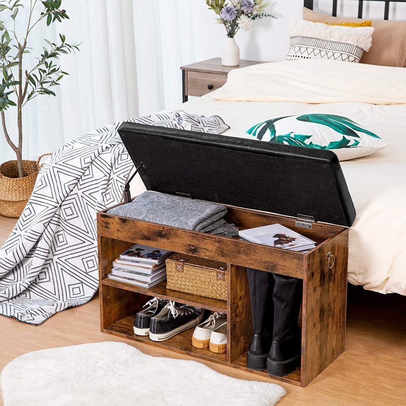 Colesha Faux Leather Upholstered Storage Bench