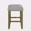 Tabouret à hauteur de comptoir en cuir synthétique gris et chêne (ensemble de 2)