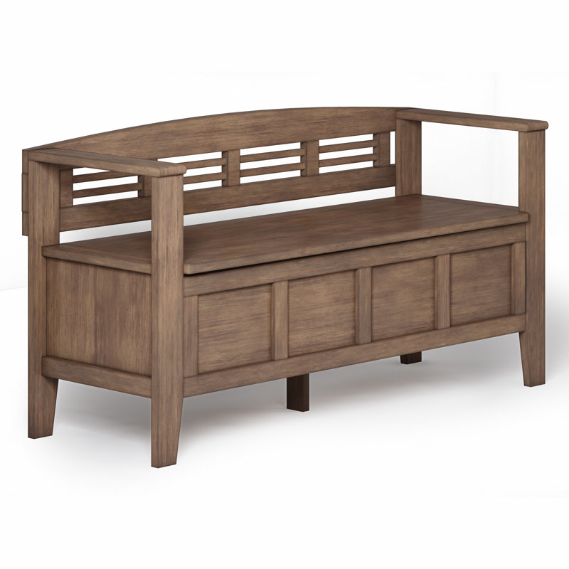 Entryway Storage Bench - Rustic Natural Aged Brown