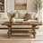 Solid wood coffee table, rectangular center table, with two shelves.