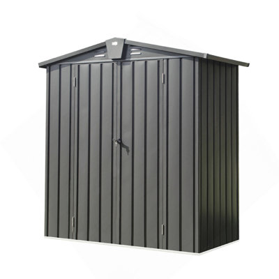 Outdoor Storage Shed 5.7X3 FT,Metal Outside Sheds&Outdoor Storage Galvanized Steel,Tool Shed With Lockable Double Door For Patio,Backyard,Garden,Lawn