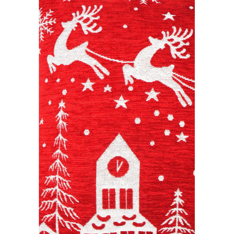Coussin décoratif | Coussin tissé à la machine en jacquard du père Noël - 24 x 24 po