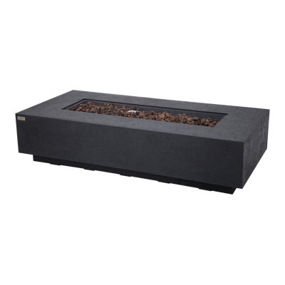 Savanah 72" L x 17" H Rectangle Travertine Outdoor Fire Pit Table