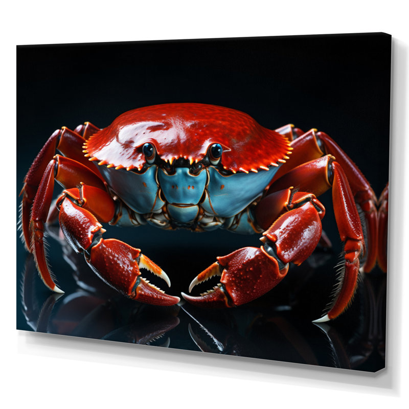 Portrait de crabe - salon d'art mural animaux, H 12 po x l 20 po, Toile tendue