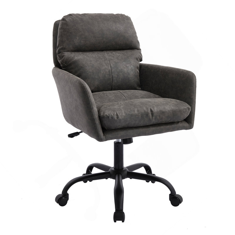 Artificial Leather, PU Leather, Black Base, Adjustable In Height, Suitable For Office, Bedroom, Dressing Table And Other Environments. An Office Chair.Brown